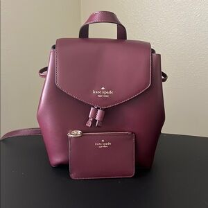 Kate Spade Purple Backpack with Flap Closure and Top Handle
